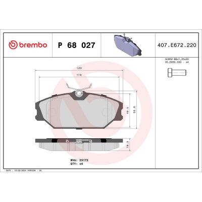 Fren Disk Balata Ön BREMBO P 68 027