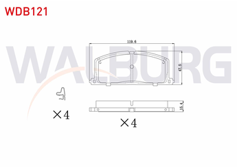 Fren Disk Balata Ön WALBURG WDB121  