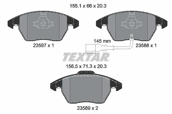 Fren Disk Balata Ön Audi A1 Sportback (8XF)(11.2014->)  TEXTAR 2358701