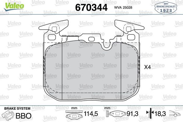 Fren Disk Balata Ön BMW M4 Serisi Cabrio (F83)(2014->)  VALEO 670344