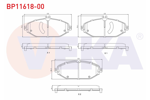 Fren Disk Balata Ön Mercedes E -Serisi Sedan (BM 213)(08.2016->)  VEKA BP11618-00