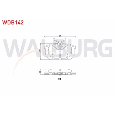 Fren Disk Balata Arka Fiat Tempra (159) 4 Kapı (1990->)  WALBURG WDB142