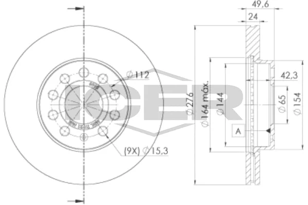 Fren Disk Ayna Ön Sağ ve Sol Audi A3 Sportback (8VA)(09.2012->)  MGA 50469