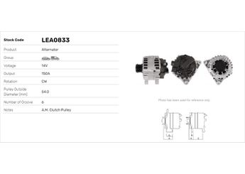 Alternatör  LUCAS ELEKTRIK LEA0833  LEA0833