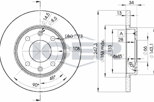 Fren Disk Ayna Ön Sağ ve Sol WALBURG WBD1199