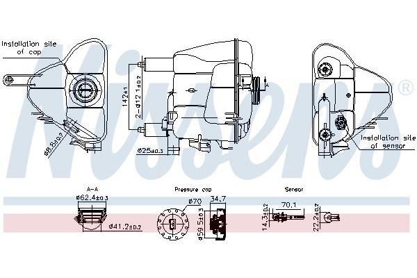 Radyatör Yedek Su Deposu  Mercedes SLK -Serisi Roadster (BM 171)(01.2004->)  NISSENS 996191