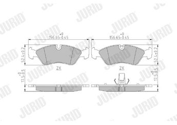 Fren Disk Balata Ön JURID 571391J  1605911 90398760 90297770 90399495 90511162 1605036 1605808 93192637
