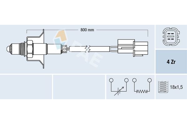 Oksijen (Lambda) Sensörü  Hyundai Sonata (NF)(2005->)  FAE 77765
