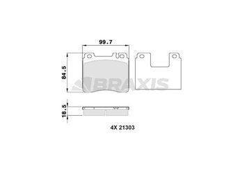Fren Disk Balata Ön BRAXIS AA0306  A0024200420 24200420 0024200420 24201220 0024201220 24202620 0024202620 A0024201220 A0024202620