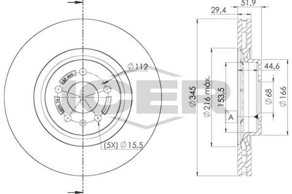Fren Disk Ayna Ön Sağ ve Sol Audi Q5 (8R)(11.2008->)  AYD 51373