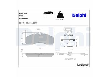Fren Disk Balata Ön DELPHI LP2042  LP2042 34204620 003 420 4620 A0034204620 A003 420 4620
