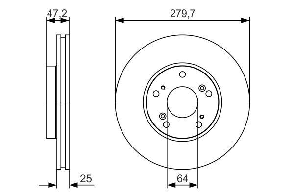 Fren Disk Ayna Ön Sağ ve Sol Honda Accord (CG7-9/CH1-7)(10.1998->)  BOSCH 0 986 479 S82