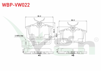 Fren Disk Balata Arka WGN WBP-VW022  