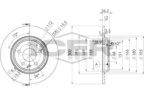 Fren Disk Ayna Arka Sağ ve Sol Audi S7 Sportback (4GF)(05.2014->)  FROW 663.1102.001