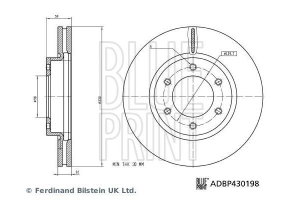 Fren Disk Ayna Ön Sağ ve Sol Ford Ranger (TKE)(2011->)  BLUE PRINT ADBP430198