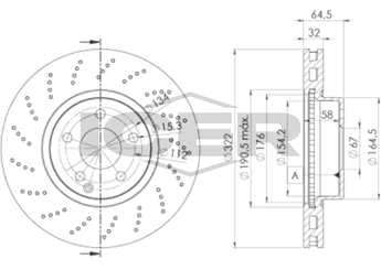Fren Disk Ayna Ön Sağ ve Sol AP M2058VR  2044211012 A0004211112 A0004213012 A2044211012 4211112 4213012 000 421 1112 000 421 3012 204 421 1012