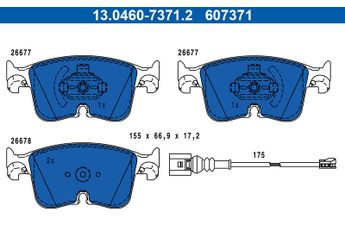 Fren Disk Balata Ön ATE 13.0460-7371.2  5WA698151T 5WA698151G 5WA 698 151 G 5WA698151N 5WA 698 151 N 5WA 698 151 T