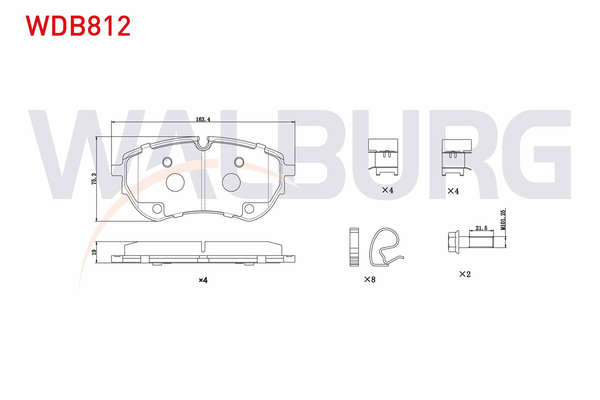 Fren Disk Balata Ön Volkswagen Amarok (S6B)(08.2016->2020)  WALBURG WDB812