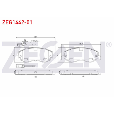 Fren Disk Balata Arka Renault Master III P.Van (02.2010->)  ZEGEN ZEG1442-01