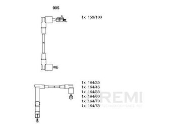 Buji Kablosu  BREMI 905  0986356314 ZEF597