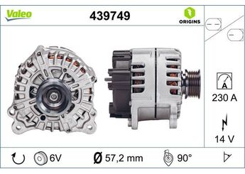 Alternatör  VALEO 439749  6E903023A 06E903023A