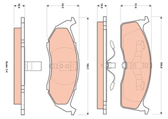 Fren Disk Balata Ön TRW GDB4091  4882107 5018595AA K05011743AA 00K05011743AA 05018595AA 5011743AB 5014527AA K05011743AB