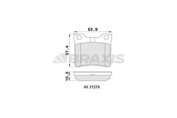 Fren Disk Balata Arka Peugeot 406 S.Wagon (S1/S2)(01.1997->)  BRAXIS AA0113