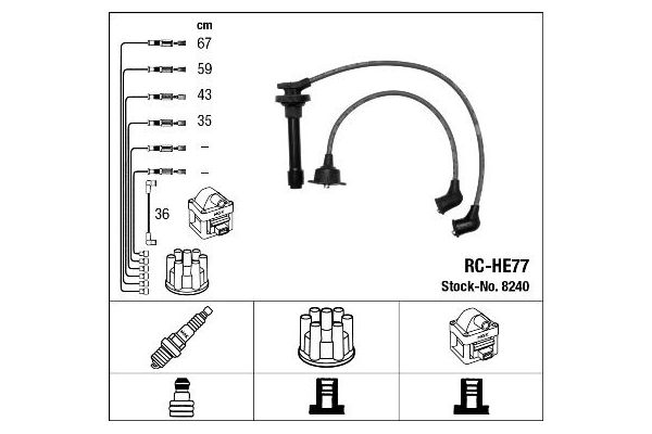 Buji Kablosu  Honda Accord 4 Kapı (CC/CE)(10.1992->)  NGK 8240