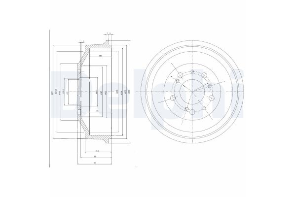 Kampana Arka Sağ veya Sol Peugeot Boxer (230) P.Van, Camlı (H2) Aks:2850mm (->2002)  DELPHI BF153