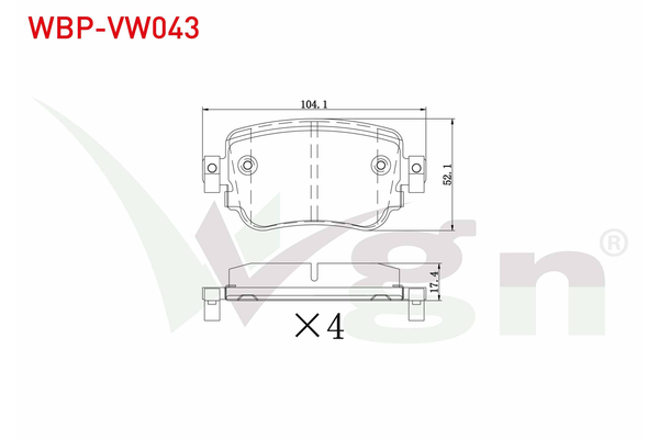 Fren Disk Balata Arka Volkswagen Polo VI (AW1)(08.2017->2021)  WGN WBP-VW043
