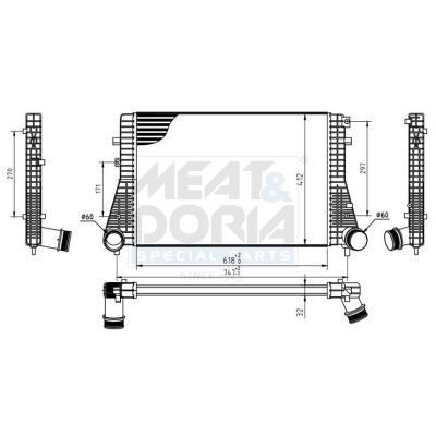 Turbo Radyatörü  Volkswagen Caddy P.Van/Kombi (2C)(08.2010->2015)  ORİS 1068-4835