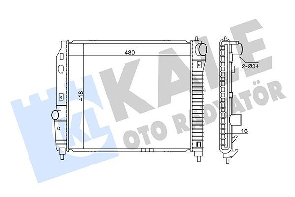 Su Radyatörü  Chevrolet Aveo Sedan (2006->)  KALE 354800