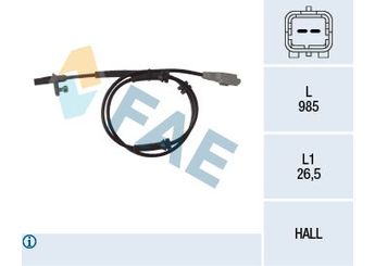 Abs Sensörü Arka Sağ veya Sol FAE 78118  4545E8 4545.E8 9653663180 4545 E8 96536631 96.536.631 96.536.631.80 9665920180 96.659.201.80 9813764880 98.137.648.80 131594 96 536 631 98 137 648 80