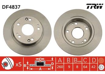 Fren Disk Ayna Arka Sağ ve Sol KALE BALATA TFD00175  