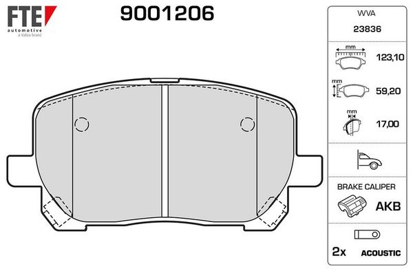 Fren Disk Balata Ön Toyota Avensis Verso (M20)(2001->)  FTE 9001206