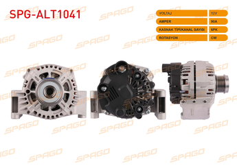 Alternatör  SPAGO ALT1041  13117279 13243463 13283344 1571297 1608858280 3140085E00 31400T85E00 46823547 51784845 51787209 51805800 51854910 51854915 51984055 52003512 52003517 55185076 6204181 6204191 6204261 6204291 703000096 71789694 71792860 71794193 71794523 71794527 71795805 9S5110346DB 51854914 46823546 51784842 51784847 51805799 51805803 51854905 51854909 52092133 52092136 71723039 1539099 1571296 9S5110346CB 9S51-10346-CB 9S5110346DA 9S51-10346-DA 9S51-10346-DB 6204213 31400-85E00 31400-T85E00 3140085E00001 31400-85E00-001 93185261 93193612