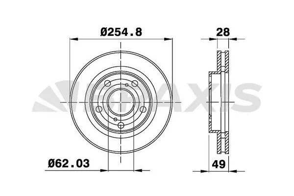 Fren Disk Ayna Ön Sağ ve Sol Toyota Picnic (M10)(1997->)  BRAXIS AE0440