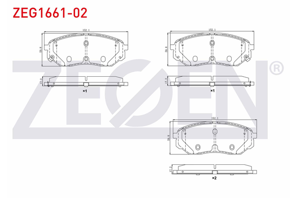 Fren Disk Balata Ön Hyundai Santa Fe (TM)(2018->)  ZEGEN ZEG1661-02