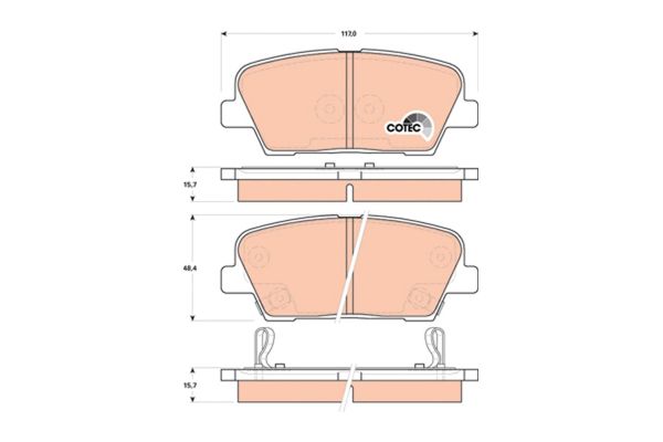 Fren Disk Balata Arka Hyundai Grand Santa Fe (NC)(2013->)  TRW GDB3499