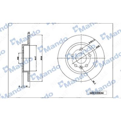 Fren Disk Ayna Arka Sağ ve Sol Opel Mokka X (2016->)  MANDO MBC030044