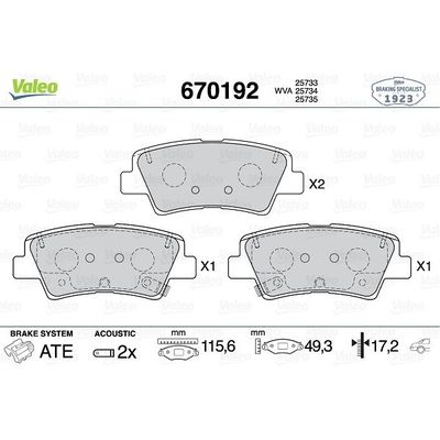 Fren Disk Balata Arka Abarth 500 e (332)(02.2023->)  VALEO 670192