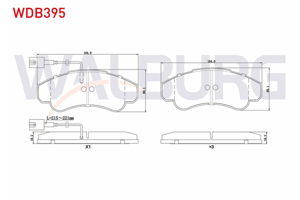 Fren Disk Balata Ön Fiat Ducato P.Van, Yüksek Tavan (03.2002->)  WALBURG WDB395