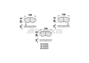 Fren Disk Balata Ön BRAXIS AB0430  MB500812 MB500813 MB500816 MB500 MB500819 MR162524 MR389523 MR389526