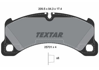 Fren Disk Balata Ön TEXTAR 2570101  7P5698151 95B698151AS 95B698151S 95B698151E 95B698151K 971698151AD