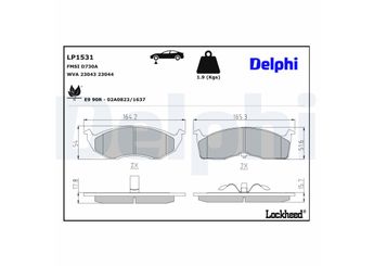 Fren Disk Balata Ön DELPHI LP1531  LP1531 5014527AA 05014527AA 4797568 4882106 4882107 5010034AA 5010034AB 5011743AA 5011743AB