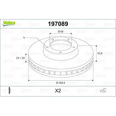 Fren Disk Ayna Arka Sağ ve Sol Volkswagen Passat W8 Sedan/Variant (3B3/3B6)(07.2001->2005)  VALEO 197089