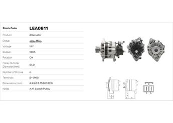 Alternatör  LUCAS ELEKTRIK LEA0811  A003TN2581 A003TN2581A A003TN2581C A003TN2582 A3TN2581 A3TN2581A A3TN2581AT A3TN2581B A3TN2581C A3TN2582 3140084A00 31400-84A00 3140084A01 31400-84A01 3140084A10 31400-84A10 3140084A11 31400-84A11 3140084A12 31400-84A12