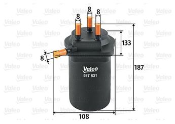 Yakıt Filtresi  VALEO 587531  8200186217 8671017372