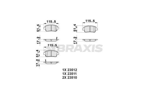 Fren Disk Balata Ön Toyota Prius (NHW20)(2004->)  BRAXIS AB0036