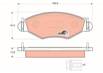 Fren Disk Balata Ön TRW GDB1500  GDB1500 425228 4252 28 425212 4252 12 425302 4253 02 425303 4253 03 425320 4253 20 425494 4254 94 E172131 E 172 131